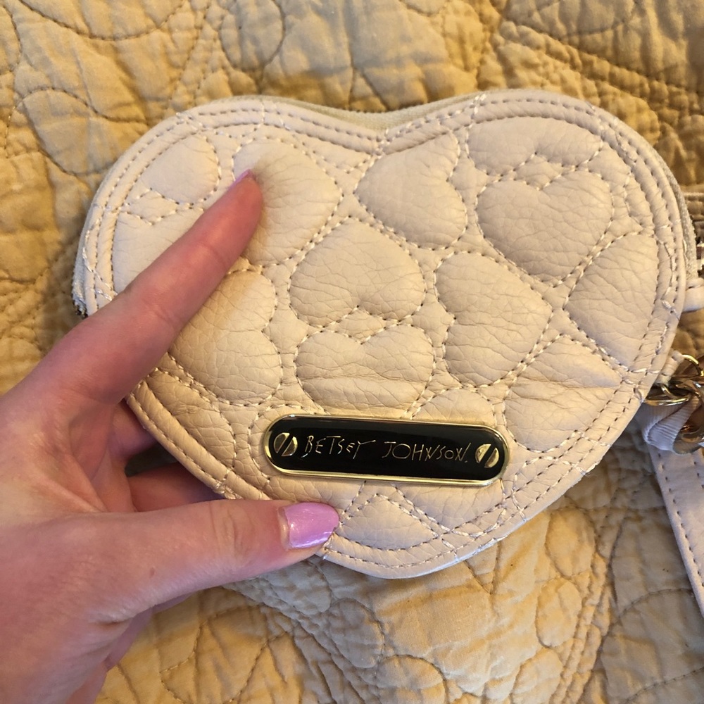 Betsey Johnson leather heart wristlet